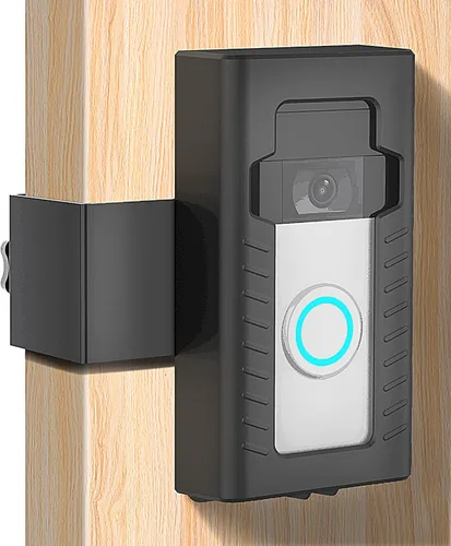 Soporte de puerta antirrobo, soporte de montaje sin taladro, compatible con timbre de video ajustable, accesorios de montaje para el hogar,