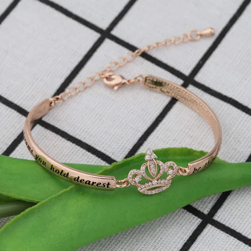 Miniatura 2 de LQRI Regalo de quinceañera Sweet 15 Gift Princess Crown Bracelet May the Dreams You Hold Dearest Be Those 15th Birthday Gift