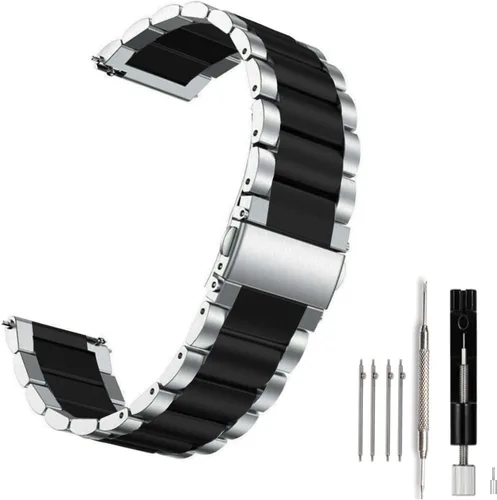 Miniatura 14 de Moran Correa de malla de acero inoxidable de 20 mm, correa de metal de liberación rápida, 18 mm, 20 mm, 22 mm, compatible con Samsung Galaxy Watch