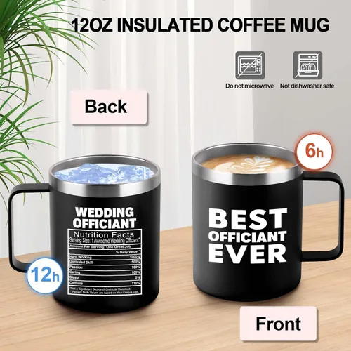 Miniatura 4 de kwsnatel Taza de acero inoxidable aislada al vacío de 12 onzas con tapa, regalo para papá, novia, despedida de soltera, boda, fiesta de compromiso