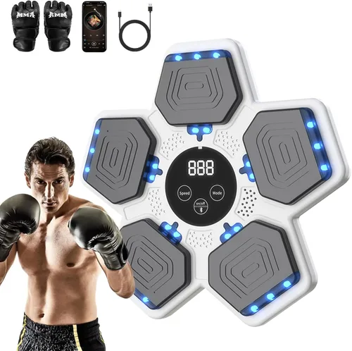 Miniatura 10 de LOLBOX Music Boxing Machine for Adults & Kids - Smart Punching Machine with Boxing Gloves, Wall Boxing Punching Pad for Home, Office, Gym