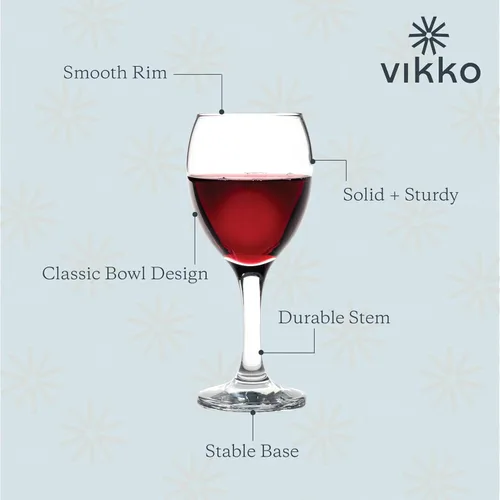 Miniatura 3 de Vikko Copas de vino de 8.5 onzas, juego de 12 copas de vino pequeñas, para vino tinto y blanco con tallo, vidrio transparente para vino, vidrio