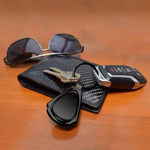 Miniatura 3 de iPick Image for Ford Mustang GT Black Dome Metal Teardrop Key Chain