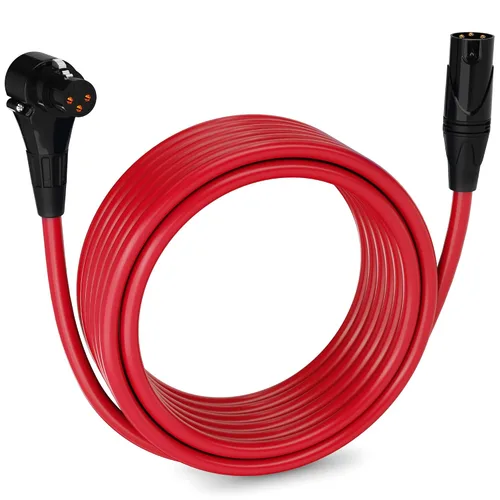 Miniatura 133 de LyxPro Cable de micrófono XLR hembra a macho de ángulo recto de 3 pines de 1.5 pies para altavoces amplificados, interfaz de audio, rendimiento