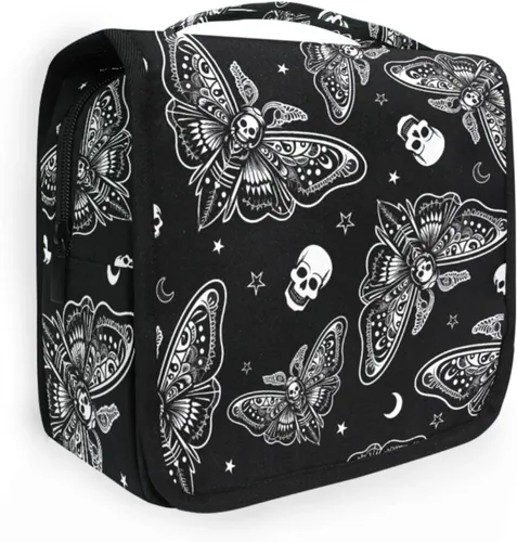 Miniatura 16 de MNSRUU Hanging Toiletry Bag Goth Bats Moons and Stars Travel Makeup bag for Toiletries Portable Travel Toiletry Organizer Cosmetic Bags with Hanging