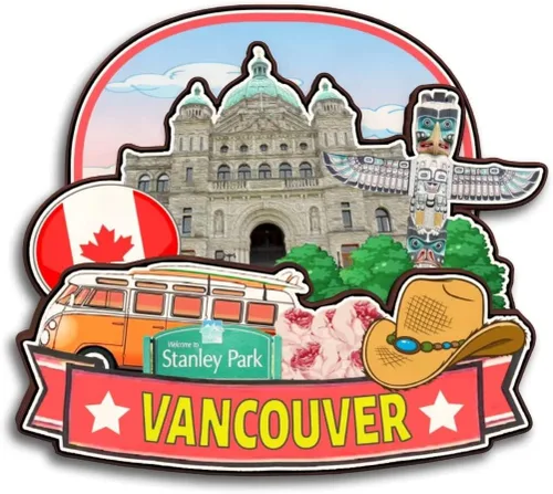 Miniatura 32 de Surrey British Columbia Canadá - Imán para nevera de madera 3D hecho a mano para viaje, ciudad recuerdos, nevera, regalo para decoración del hogar