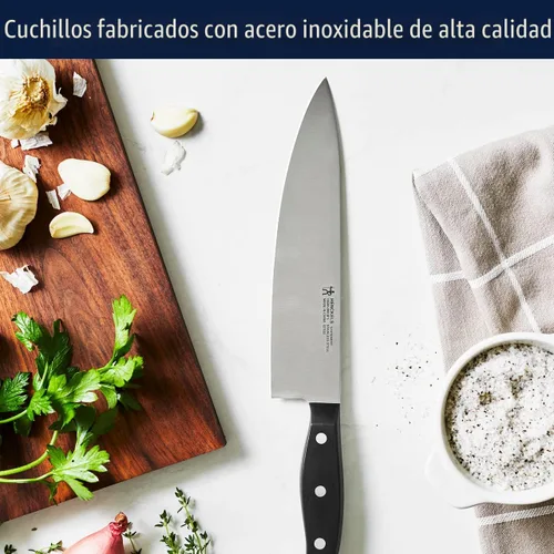 Miniatura 3 de HENCKELS Juego de 12 piezas de alta calidad con cuchillos llamativos y soporte, afilados como una navaja, diseñados en Alemania con más de 100 años