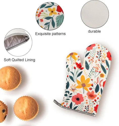 Miniatura 4 de 5 Pcs Kitchen Stuff Accessories, Kitchen Oven Mitts and Pot Holders Sets with Cooking Kitchen Aprons for Women,Gifts for Women 5 piezas
