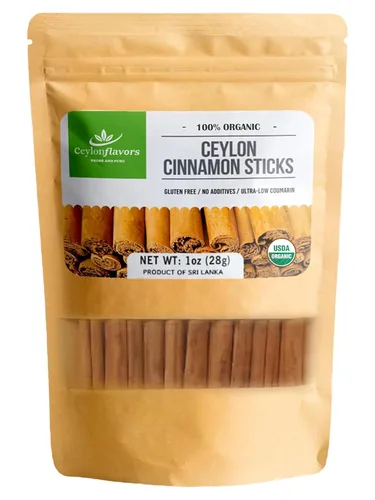 Palitos de canela de Ceilán orgánica, canela verdadera o real, grado premium, cosechados de una granja orgánica certificada por USDA en Sri Lanka 1