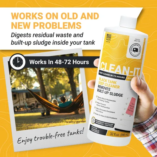 Miniatura 3 de Unique Limpiador Líquido para Tanque Negro de RV Clean-It - Resetea Efectivamente los Tanques Negros Sucios de RV - Elimina Olores y Residuos (32 oz)