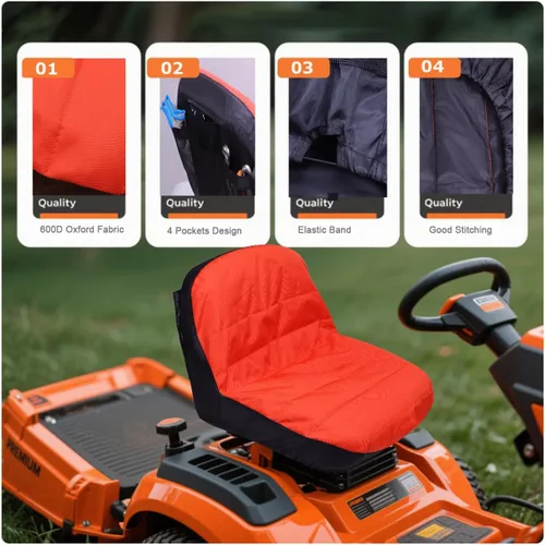 Miniatura 5 de Funda de asiento de tractor compatible con Kubota, funda de asiento de cortacésped compatible con Cub Cadet, para John Deere, para Husqvarna