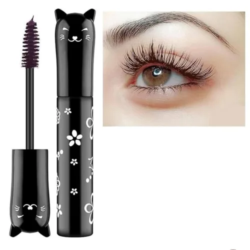 Miniatura 16 de 6 Colores Máscara de ojos de gato, maquillaje para ojos, máscara impermeable, secado rápido, pestañas rizadas, alargamiento de pestañas, blanco 2
