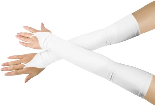 Shinningstar Guantes largos de elastano elástico sin dedos sobre el codo para niñas y niños adultos