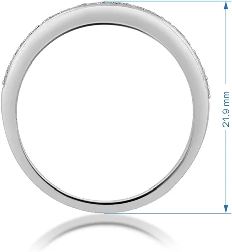 Miniatura 4 de Anillo de aniversario de boda en plata de ley y diamantes.