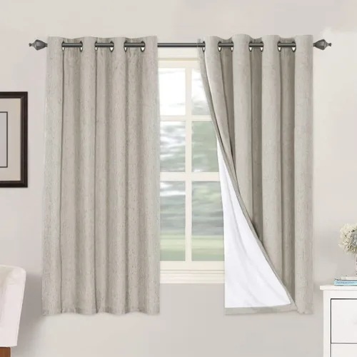 Miniatura 246 de H.VERSAILTEX Cortinas opacas de lino de 72 pulgadas de largo, 100% absolutamente opacas, con aislamiento térmico, con textura de lino, cortinas