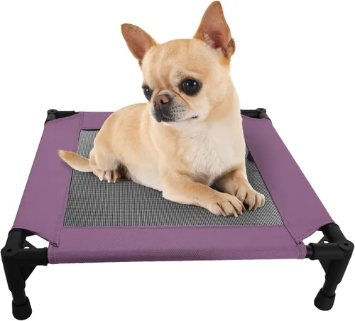 Miniatura 9 de Pozico Cama elevada para mascotas con malla transpirable para gatos y perros pequeños, cuna refrescante elevada para cachorros y gatitos, 18.9 x