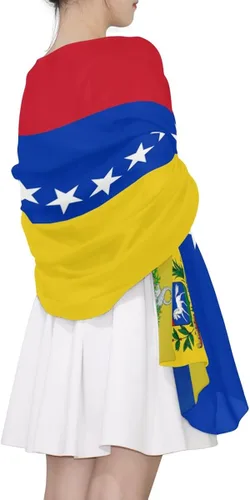 Miniatura 4 de Ethel Ernest Bandera de Venezuela bufanda de seda ligera chal suave bufandas largas