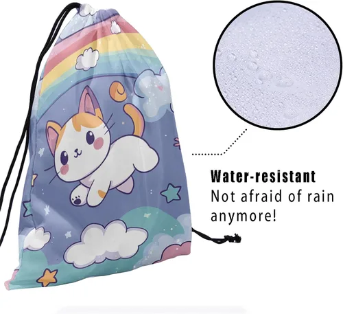 Miniatura 60 de Bolsa de agarre de gimnasia de piel de animal, bolsa de gimnasia con cordón ajustable, bolsa de cuerda para fauna silvestre, Mariposas Galaxy