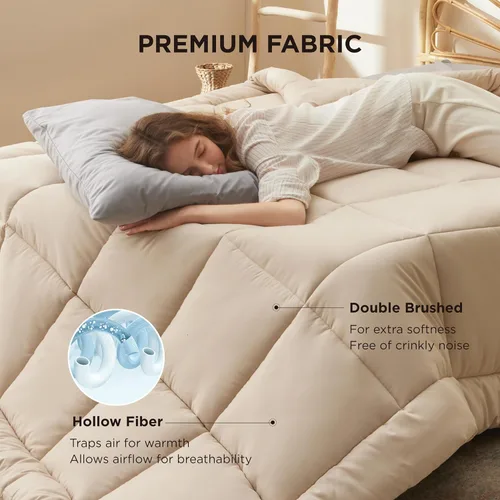 Miniatura 3 de Bedsure Relleno de edredón – Edredones acolchados tamaño King, edredón para todas las estaciones, ropa de cama alternativa de plumón suave, con 8