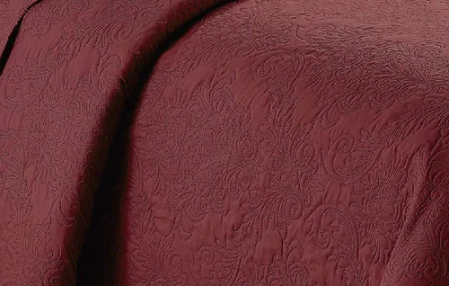 Miniatura 2 de Home Collection - Elegante juego de colcha en relieve, tamaño grande, color liso, Poliéster, Burgundy, Full/ Queen