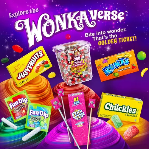 Miniatura 5 de Wonka Pixy Stix, pajitas de polvo agrio, uva, ponche de Maui, cereza y naranja, caramelo en polvo dulce y agrio, 85