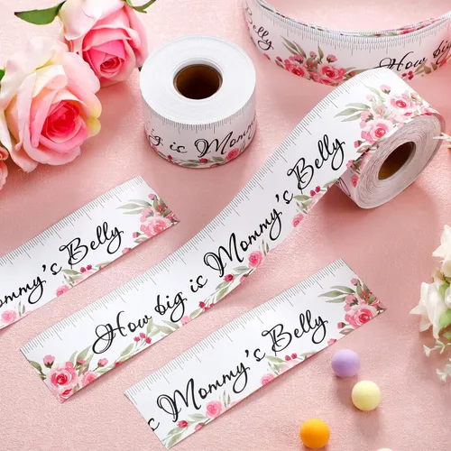 Miniatura 4 de Ctosree How Big Is Mommy's Belly Baby Shower Juego de adivinanzas para baby shower, regalos para niñas para ganadores, ideas de decoración de medida