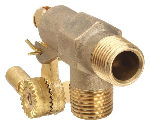 Miniatura 2 de Válvula de flotador de latón rojo Bob serie R400-1/2 R400, entrada macho NPT de 1/2" x salida macho NPT de 1/2", 22 gpm a 85 psi de presión