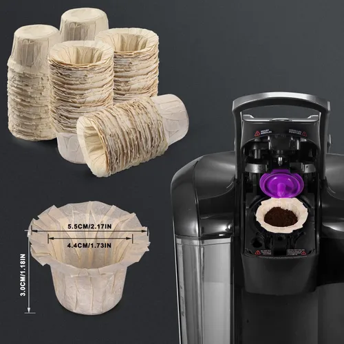 Miniatura 2 de 300 filtros desechables K Cup, papel de filtro de café para cafeteras Keurig de una sola porción 1.0 y 2.0, uso con cápsulas K Cup reutilizables