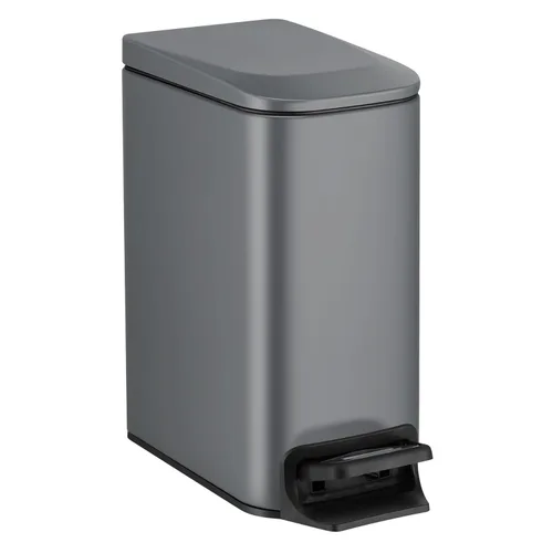 Miniatura 8 de TIPGO Cubo de basura delgado para baño con tapa de cierre suave, pedal de paso, cubo de basura de acero inoxidable de 6 litros/1.6 galones, cubos