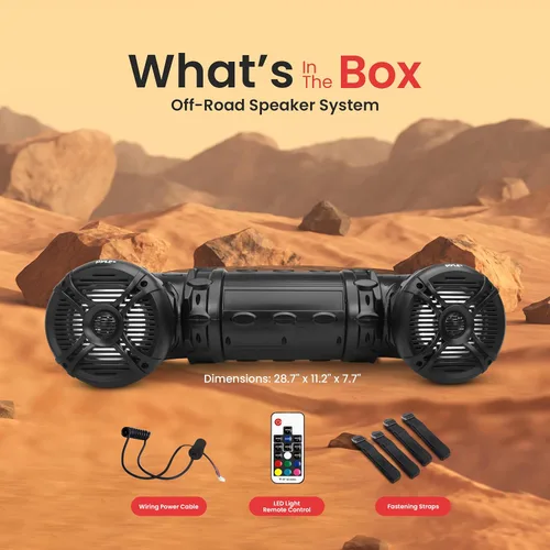 Miniatura 2 de Altavoces Bluetooth Pyle 800 Vatios Sistema de Sonido Amplificado de 6.5 Pulgadas con Luces LED Multicolor, Altavoces Inalámbricos Bluetooth Marinos