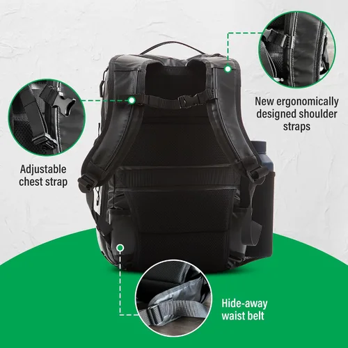 Miniatura 42 de COR Surf Mochila de viaje de mano Island Hopper 2.0 Mochila ultraligera aprobada para artículos personales 28L Negro Edición impermeable