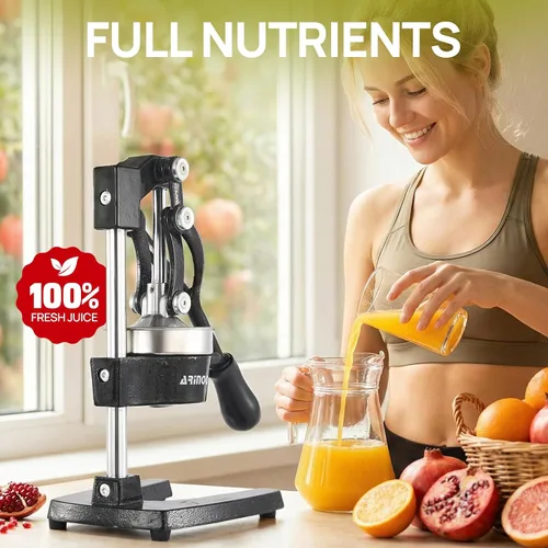 Miniatura 8 de Exprimidor de cítricos de hierro fundido de cocina, exprimidor manual de naranja, exprimidor de encimera resistente para limón, naranja, fácil