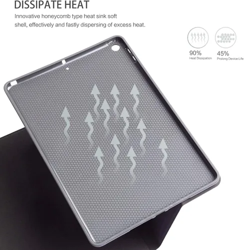 Miniatura 7 de Funda giratoria para iPad 6ª 5ª generación de 9.7 pulgadas, modelo 2018/2017, piel sintética ligera, con soporte protector giratorio de 360 grados