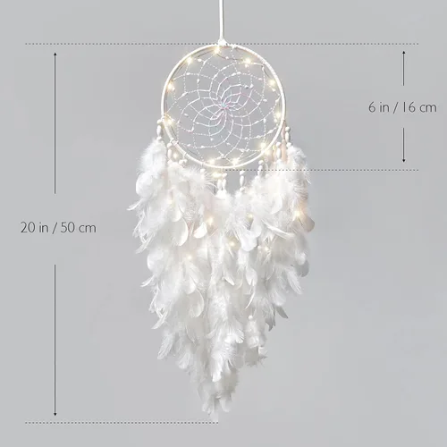 Miniatura 3 de Dremisland Atrapasueños hecho a mano con plumas azules para colgar en la pared, elegante arte de pared para ventanas, balcón, dormitorio, boda