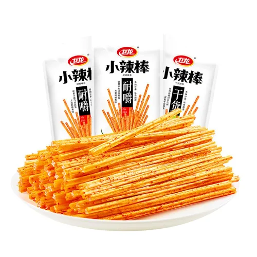 Tiras Picantes - Latiao de Gluten Picante, Aperitivo Especial Chino Informal, Hecho de Trigo/Chile/Especias, Bajo en Azúcar y Calorías, Mejor