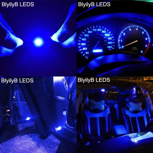 Miniatura 5 de Paquete de 12 focos LED ámbar de repuesto, stock # 194 T10 168 2825 W5W 175 158, foco LED 5050 5 SMD, luz de 12 voltios para interior de automóvil