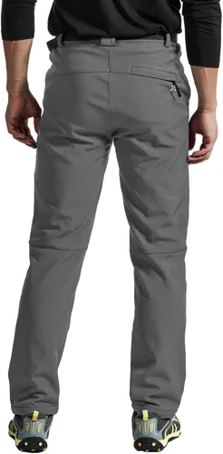 Miniatura 7 de TBMPOY - Pantalones de esquí de nieve impermeables con forro polar para hombre, para senderismo, montaña, revestimiento suave con cinturón