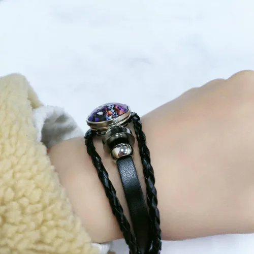 Miniatura 3 de Jack and Sally Pesadilla Antes de Navidad - Pulsera de cuero ajustable tejida a mano con cuentas trenzadas inspiradas a juego para parejas, promesa