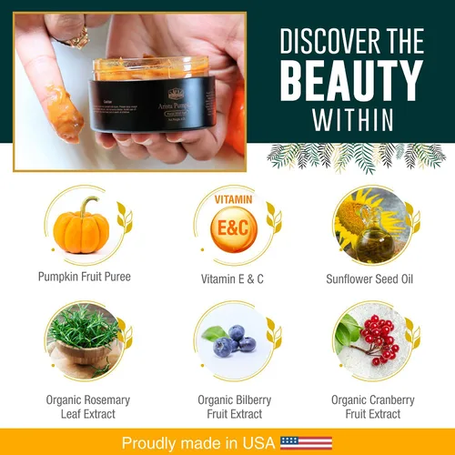 Miniatura 7 de L&I Apothecary 4 onzas líquidas Arista Pumpkin Enzyme Mask - Mascarilla exfoliante para tono desigual, líneas finas y opacidad. Máscara aclaradora.