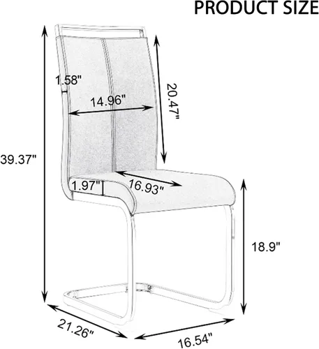 Miniatura 9 de Juego de mesa de comedor de cristal moderno para 4 personas con tapa rectangular de vidrio y 4 sillas de comedor negras de piel sintética, mesa