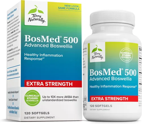 Terry Naturally BosMed 500 Extra Strength - Suplemento de extracto de Boswellia Serrata - Suplemento para un apoyo pulmonar saludable - Fórmula de