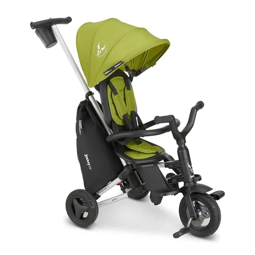 Miniatura 12 de Joovy Tricycoo 4.1 triciclo para niños con 4 etapas con neumático delantero extra ancho, manija para padres extraíble y ajustable, arnés