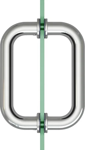Manija de puerta de ducha trasera a trasera, para puerta corrediza de vidrio, acero inoxidable, acabado cromado, manija tubular de puerta corredera