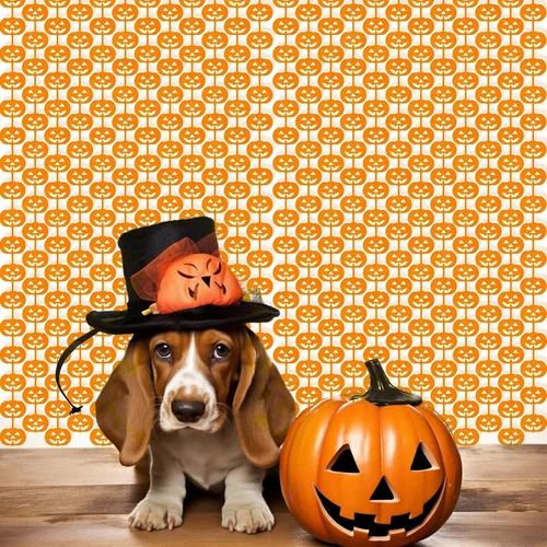Miniatura 6 de Paquete de 2 cortinas de flecos metálicos de Halloween de 3.2 x 6.6 pies, cortinas de oropel en forma de calabaza naranja, accesorios para fotos