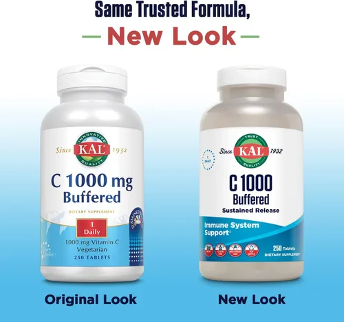 Miniatura 2 de KAL C 1000 Vitamina C 1000 mg de liberación sostenida tamponada - Suplemento de apoyo inmunológico para mujeres y hombres - Tabletas de vitamina C