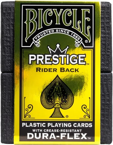 Miniatura 5 de Bicycle Prestige - Cartas de juego impermeables, baraja 100% de plástico negro, cartas de póquer duraderas de calidad de casino