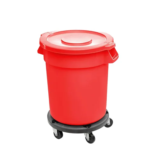 Miniatura 4 de Cubo de basura comercial redondo blanco de 32 galones y tapa, cubo de basura de cocina, cubo de basura interior, papelera duradera, bote de basura