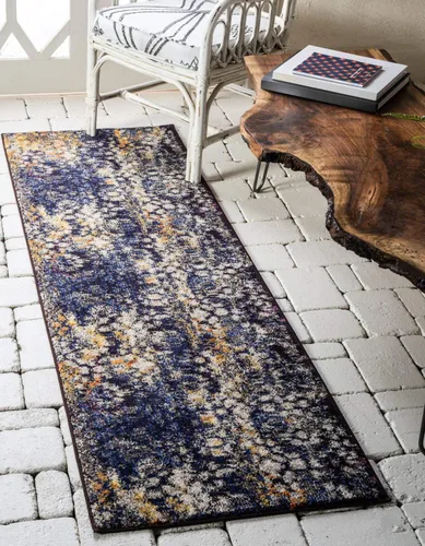 Miniatura 12 de Unique Loom Vita Collection - Alfombra tradicional saturada de medallones florales saturados sobre teñidos, 2 pies 2 pulgadas x 3 pies, azul Azul