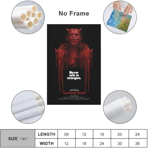 Miniatura 2 de SGWDHPXUK Póster de película The Black Phone con cubierta retro, película de terror, arte de pared y decoración de sala, 12 x 18 pulgadas
