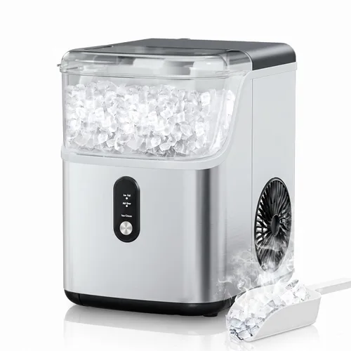 Miniatura 9 de Erivess Máquinas para hacer hielo para encimera, máquina de hielo portátil autolimpiante, 26 libras/24 horas, 9 cubos bala listos en 6 minutos